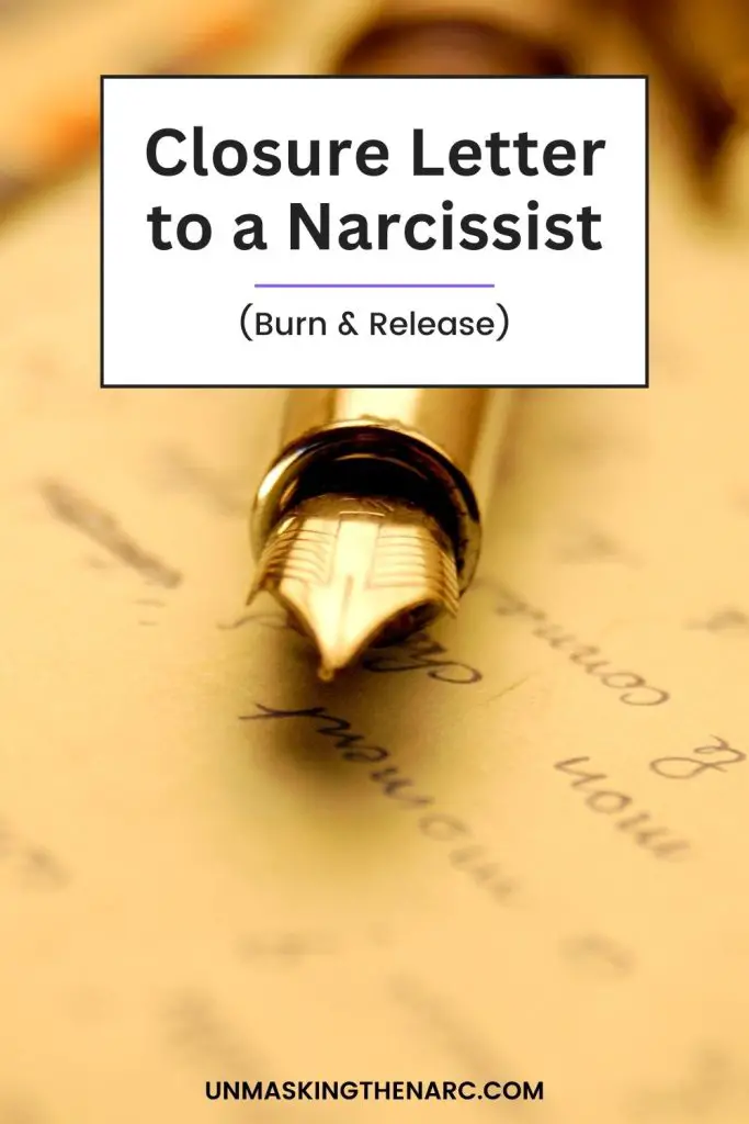 Closure Letter to a Narcissist - PIN