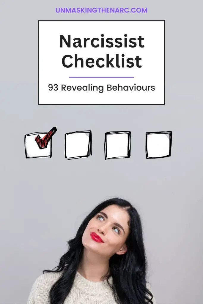 Narcissist Checklist - PIN