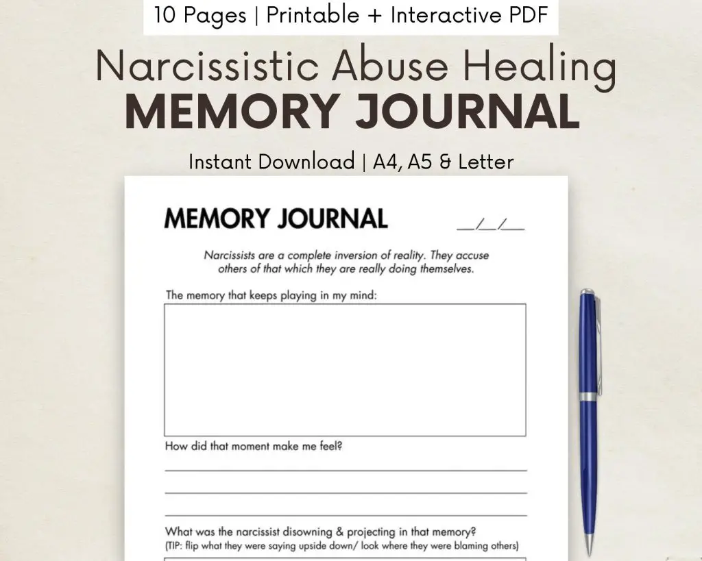 Narcissistic Abuse Healing - Memory Journal (Printable)