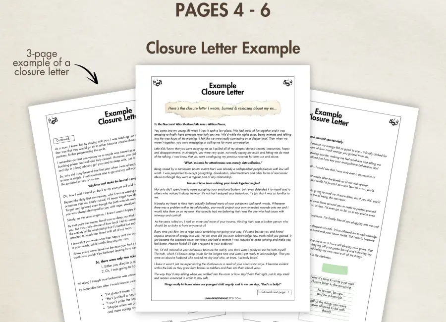 Closure Letter to a Narcissist (Printable & Digital)