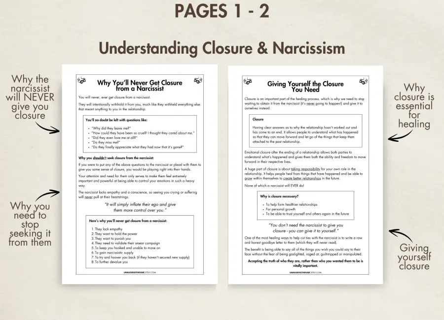 Closure Letter to a Narcissist (Printable & Digital)